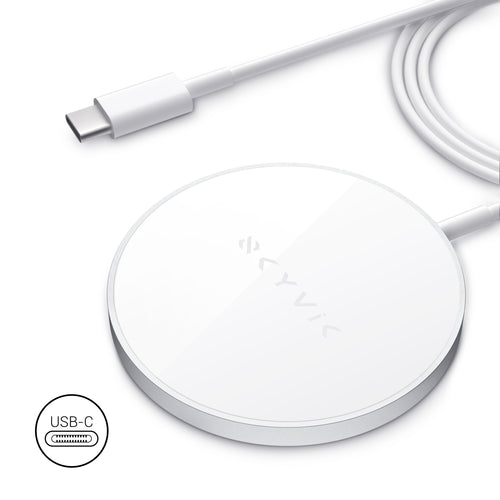 SKYVIK Beam Tap Magsafe Compatible 15W Fast Wireless Charging Pad For IPhone 12 13 And 14 Series - White