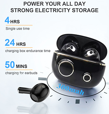 8 TWS Wireless Earbuds With Noise Cancelling (Black)